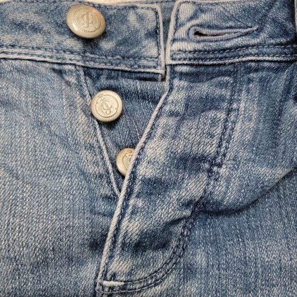 Juicy couture cut off jean shorts high rise size 28 button fly - Picture 4 of 6